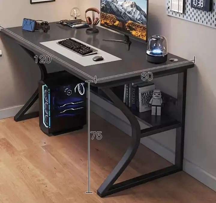 ZS - Gaming Table with Storage Shelves Under The Table