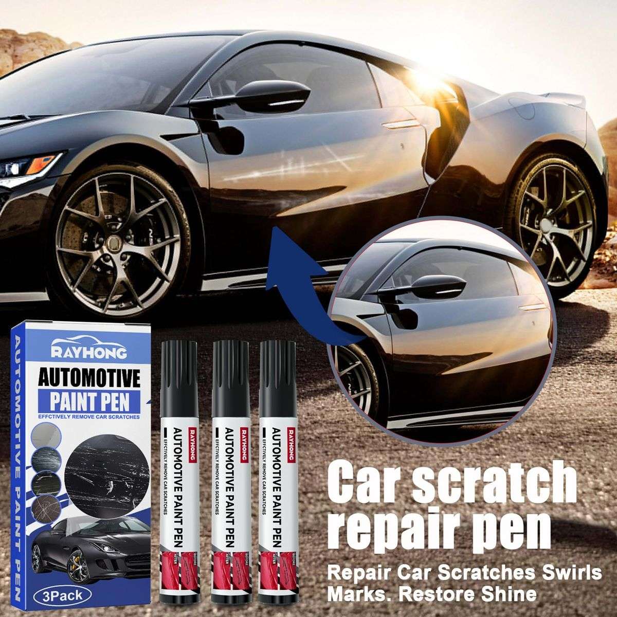 ZS - 3 Piece Car Scratch Repair Paint Pen Set