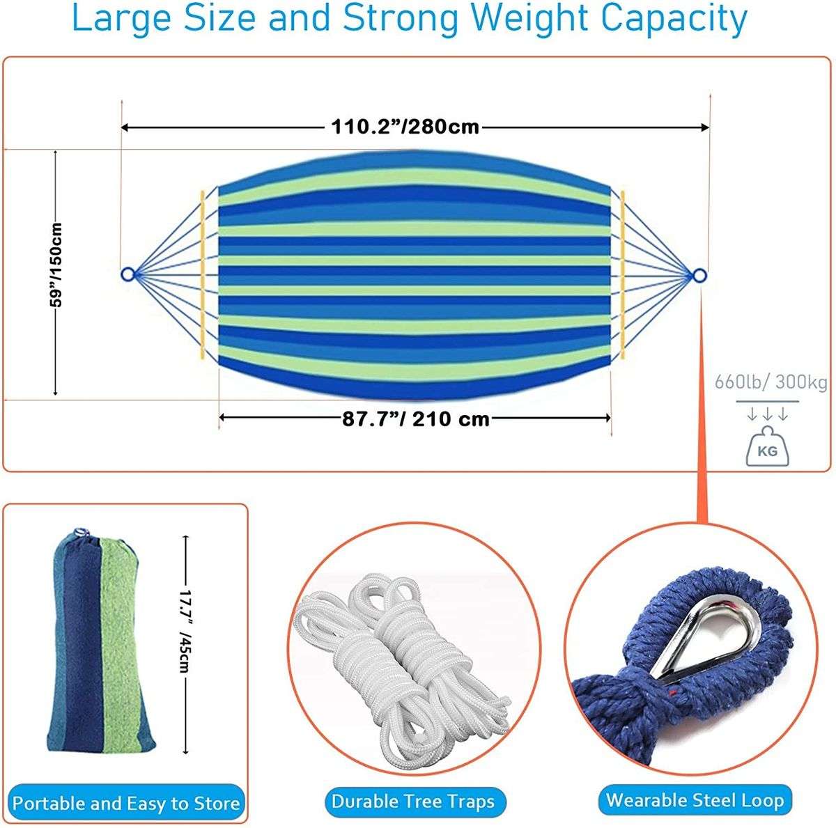 ZS - Heavy Duty Adult Hammock - Red