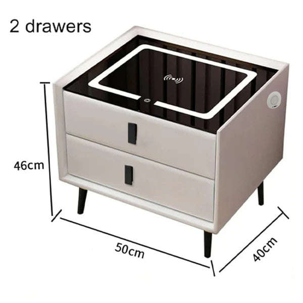 ZS - SMART SIDE TABLE WITH WIRELESS CHARGING STATION Nightstand - Gray