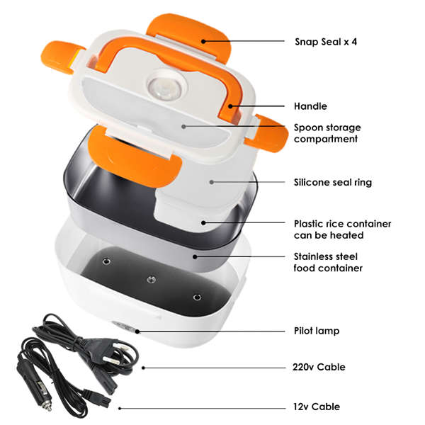 ZS - Dual Power Electric Lunch Box - Pink