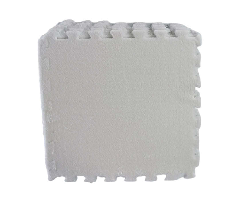 ZS - 10 Pieces Fluffy Puzzle Foam Floor Mat - CREAM WHITE
