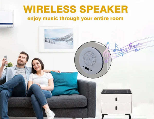 ZS - SMART SIDE TABLE WITH WIRELESS CHARGING STATION Nightstand - Gray