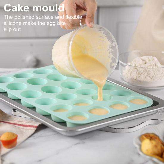 ZS - Silicone Muffin Pan 24 Cups Nonstick Cake Mold for Baking Mini Egg Bites High Heat Resistance