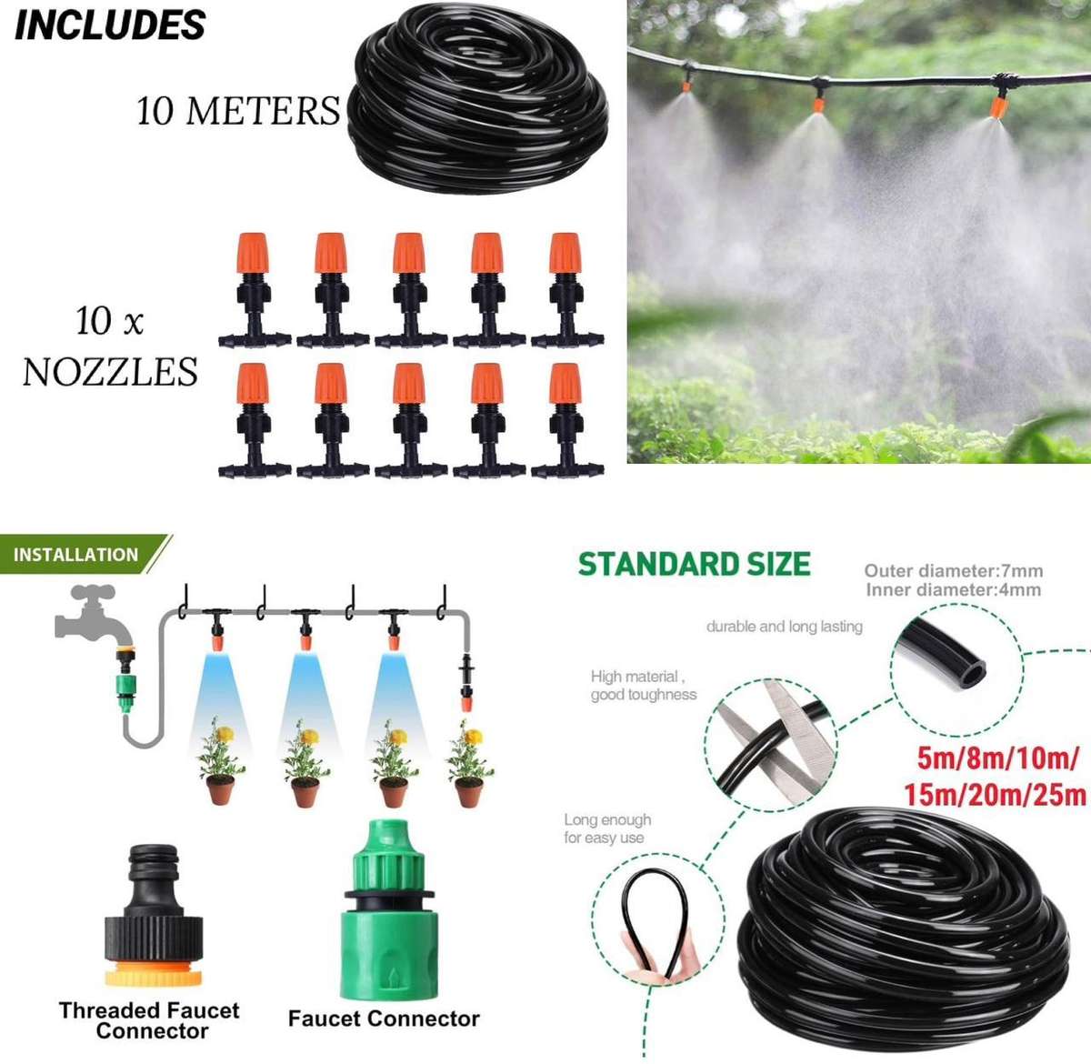 ZS - Patio Mist Cooling Kit Cools Air Up To 30 Degree