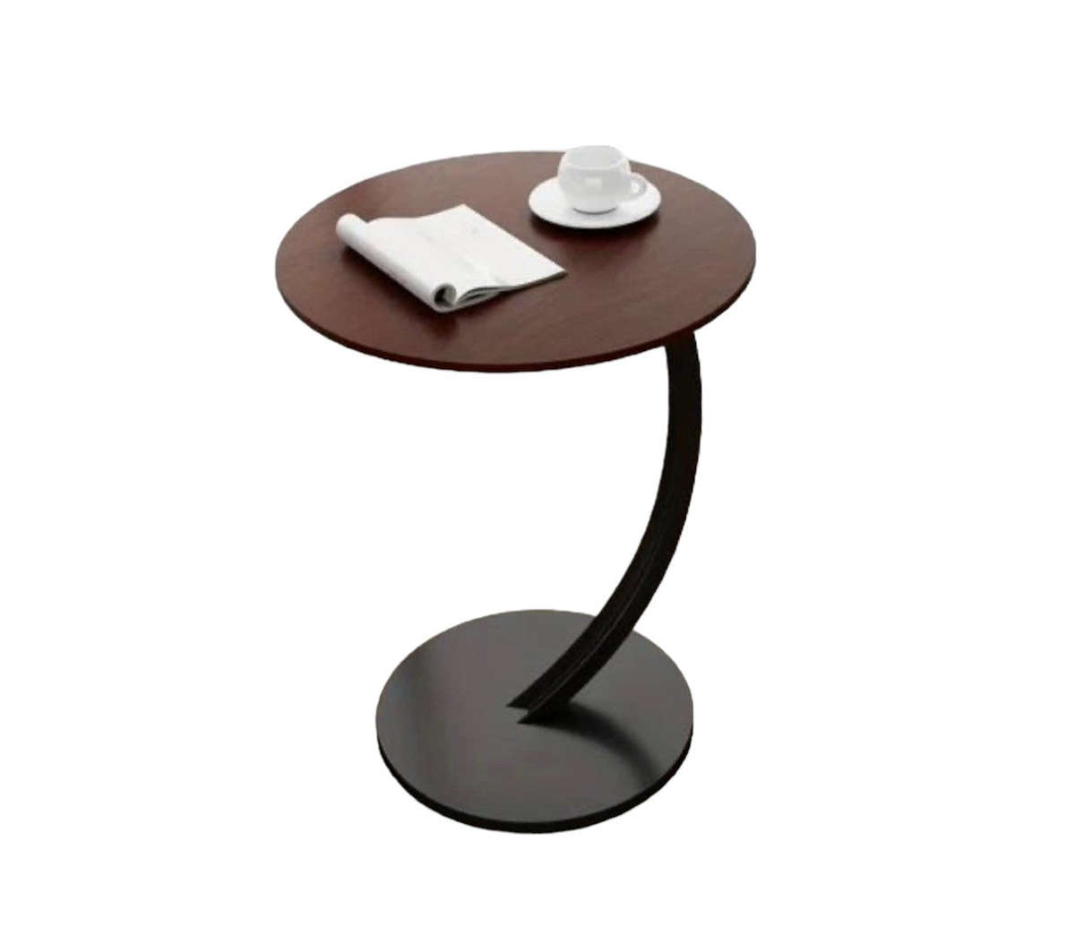 C-Shaped Couch Side Table - Round