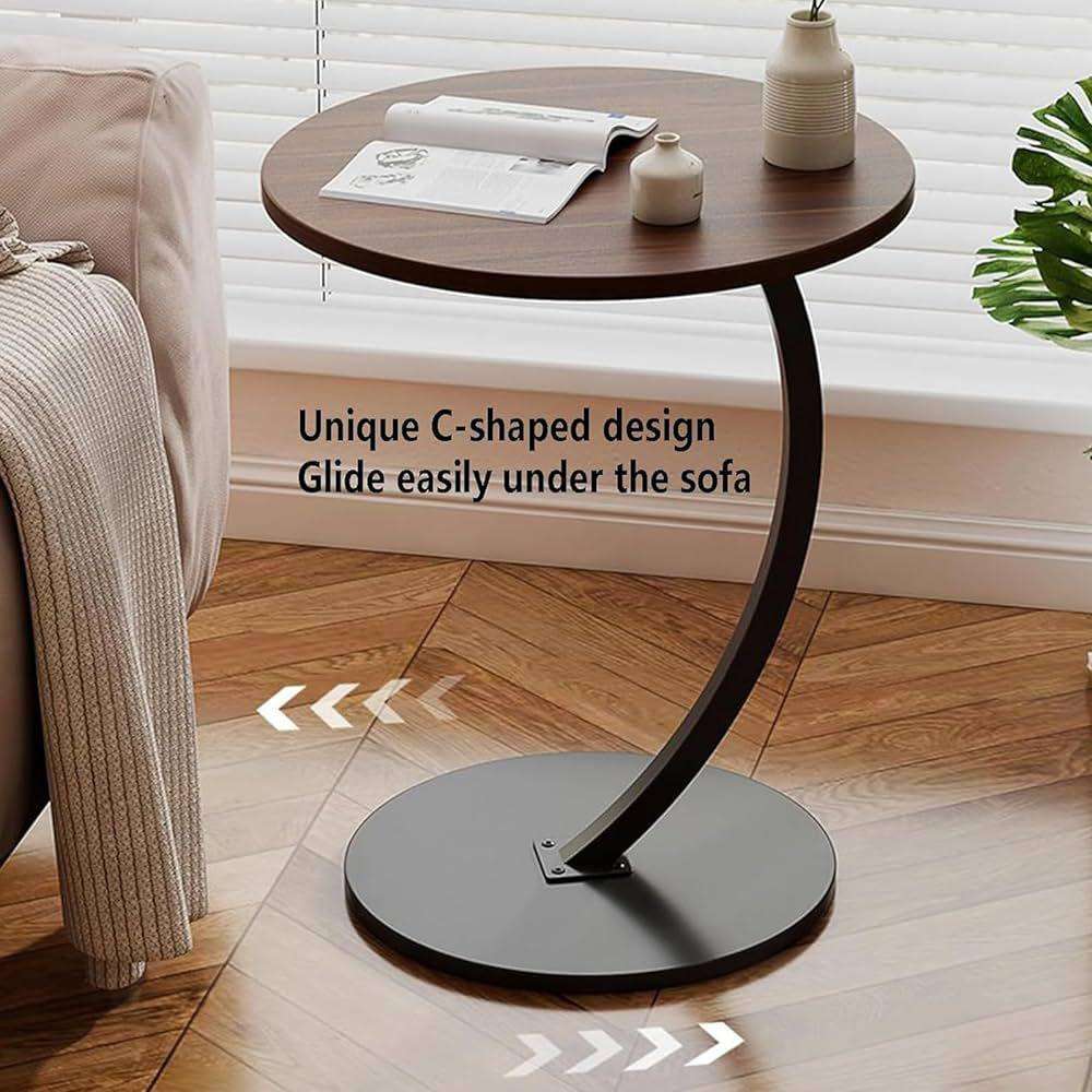C-Shaped Couch Side Table - Round
