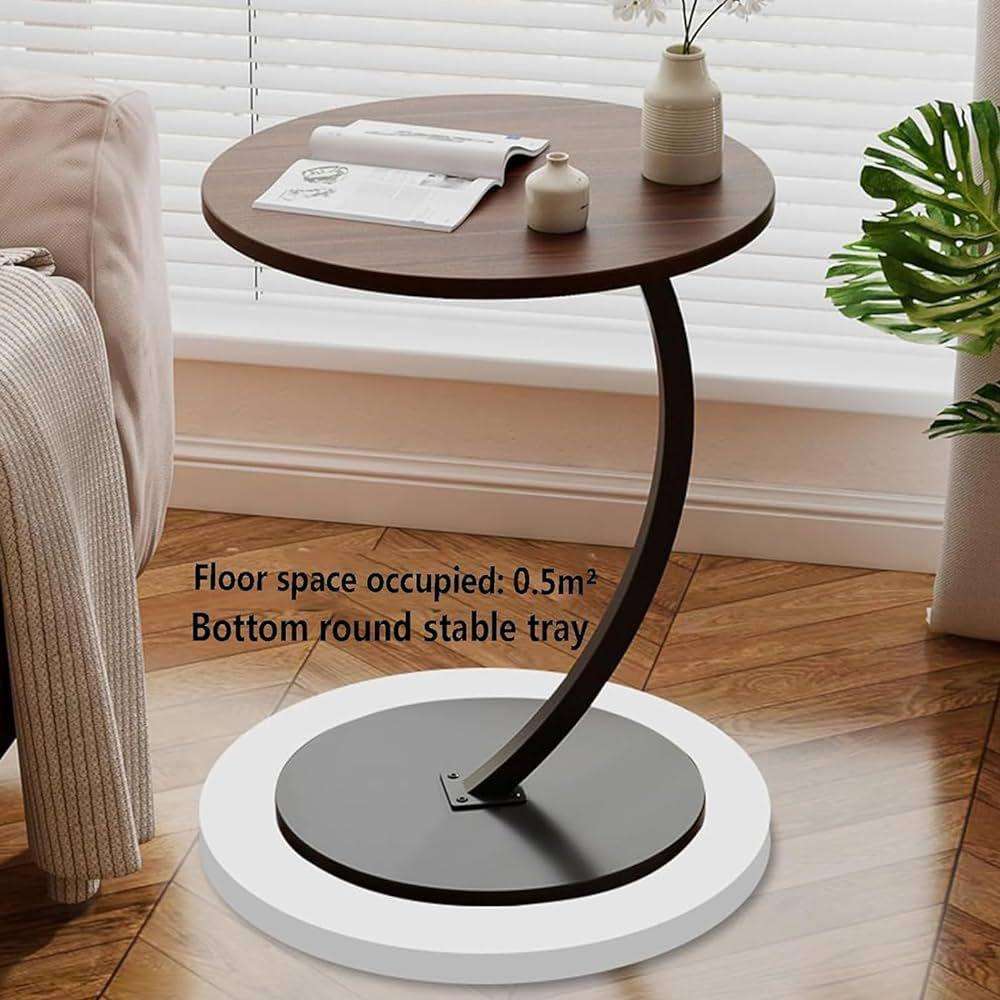 C-Shaped Couch Side Table - Round