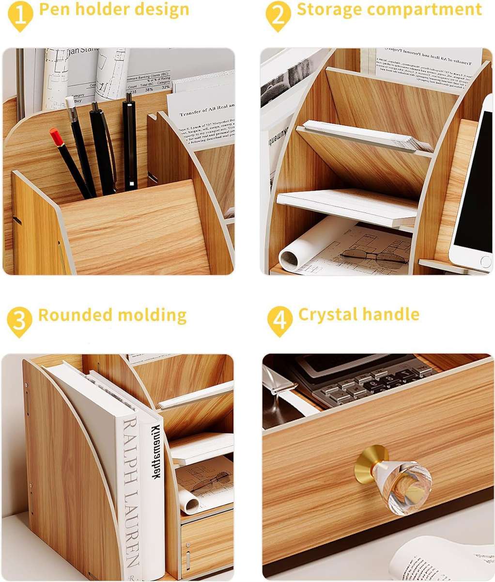 ZS - Multi-Functional Wooden Desktop Organizer