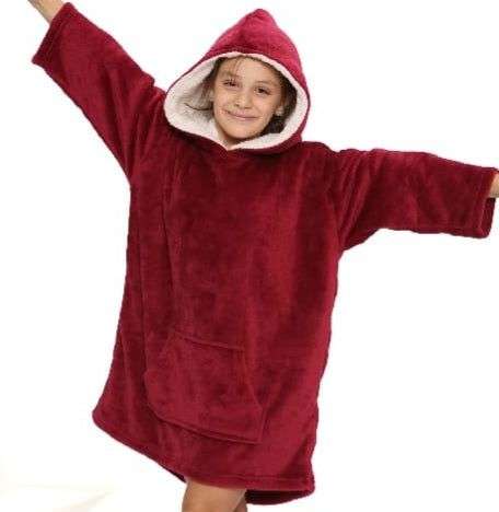 ZS - Kids Huggle Hoodie Oversized Ultra Plush Blanket Hoodie - Pink