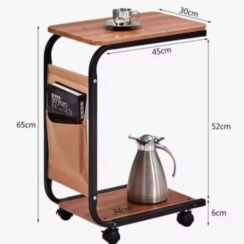 ZS - C-Shaped Couch Side Table With Wheels