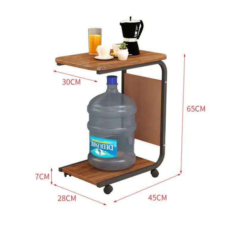 ZS - C-Shaped Couch Side Table With Wheels