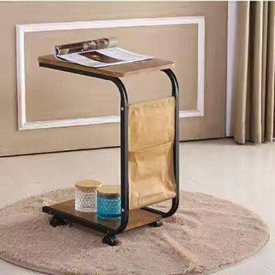 ZS - C-Shaped Couch Side Table With Wheels
