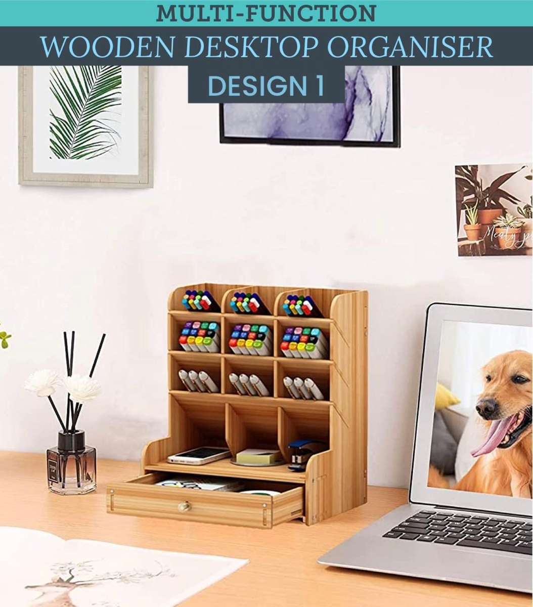 ZS - Multi-Functional Wooden Desktop Organizer