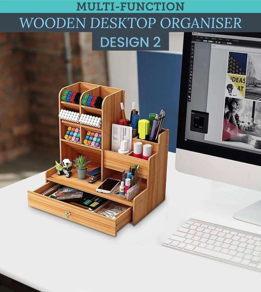 ZS - Multi-Functional Wooden Desktop Organizer