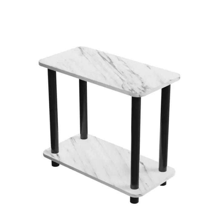 ZS - Double-Layer Rectangular Coffee Table with Marble Finish