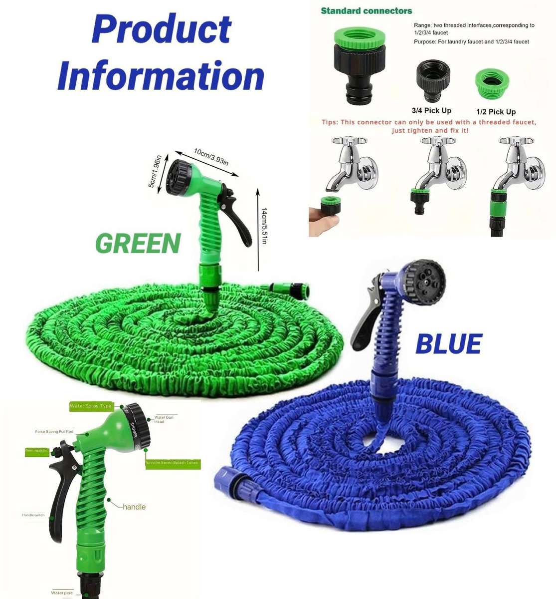 ZS - Magic Garden Hose 30 Meters/100 Feet - Green