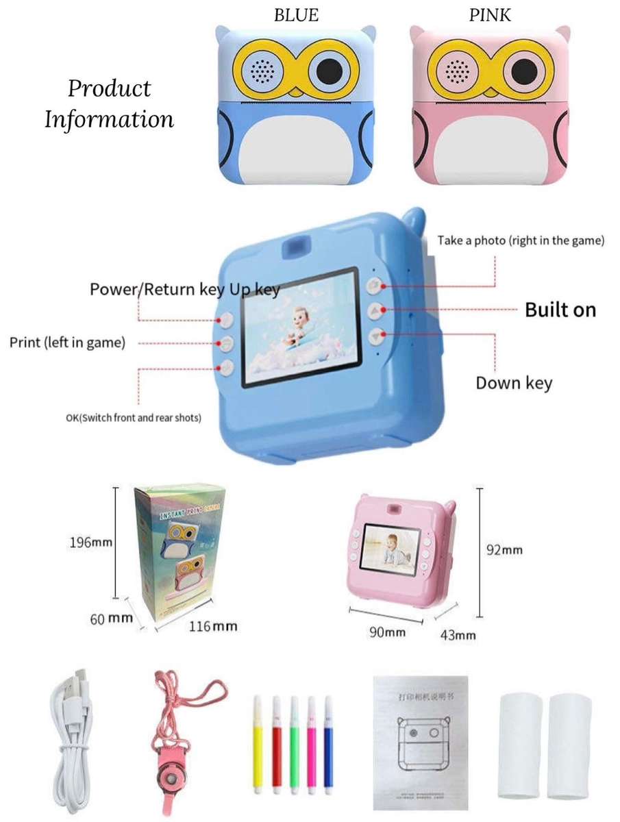 ZS - Instant Printer Camera - Blue