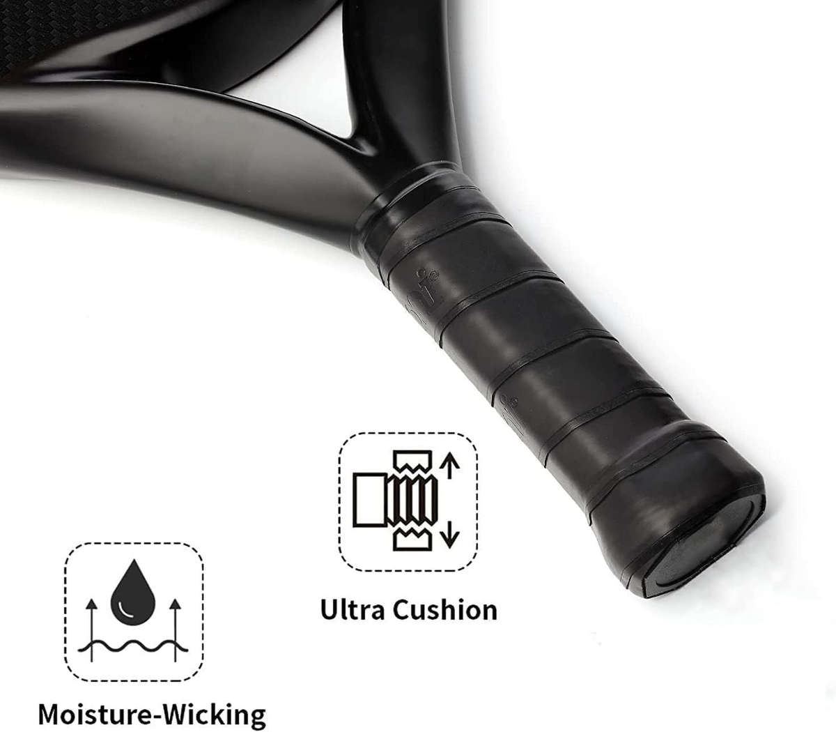 ZS - CAMEWIN Carbon Fibre Padel Racket / Bat - Marble Design & Padded Carry Bag - Green