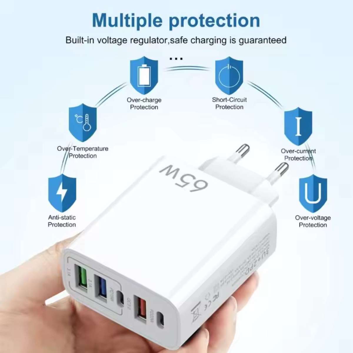 ZS - 5-Port 65W PD Fast Charging Charger - White