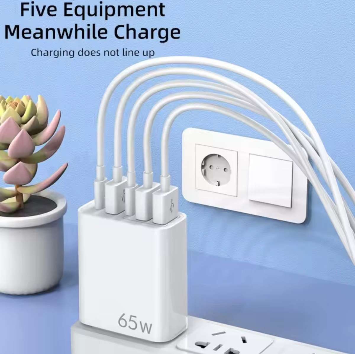 ZS - 5-Port 65W PD Fast Charging Charger - White