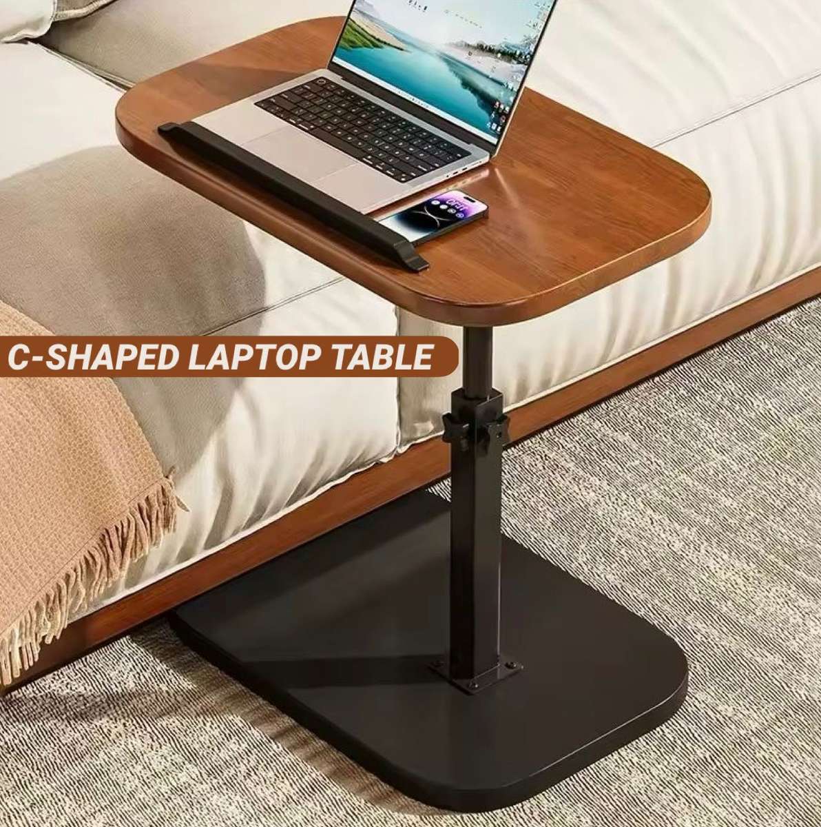 ZS - C-Shaped Laptop Table Rotating Top