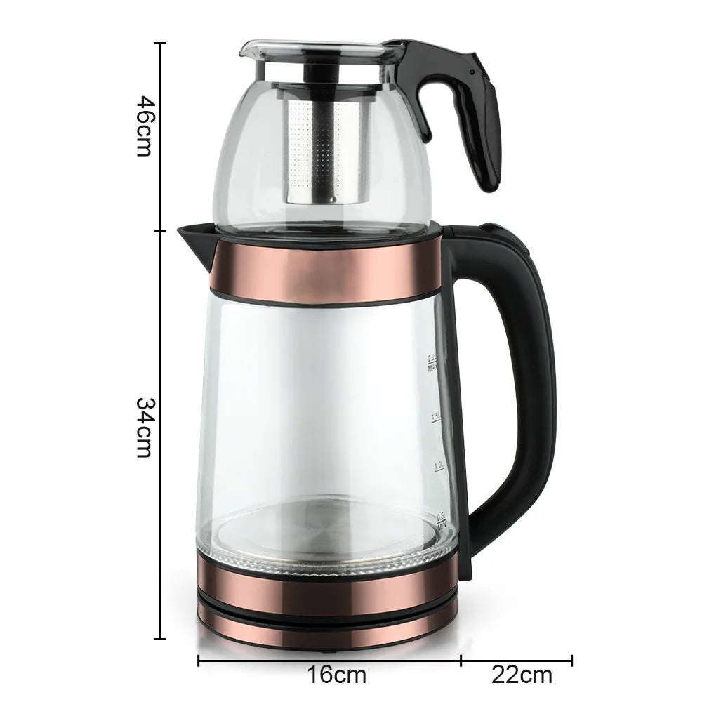 ZS - RAF Electric Kettle with Turkish teapot 0.5L+2.2L