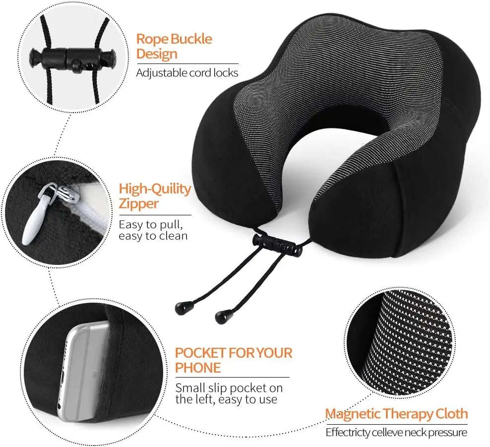 ZS - Memory Foam Travel Neck Pillow - Grey