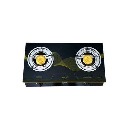 ZS - Aruif- Two Burner Auto Ignition Tempered Glass Gas Stove