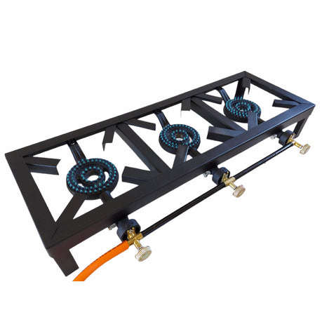 ZS - 3 Burner, Triple Gas Burner, 4 Legged with Hose And Regulator Set