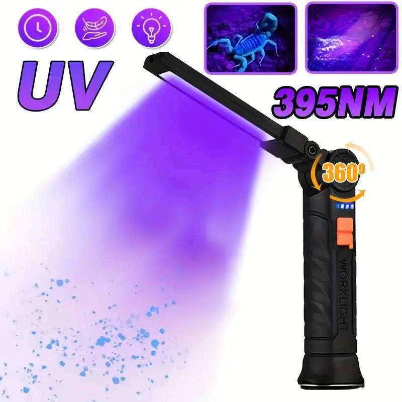 USB Rechargeable LED UV Flashlight