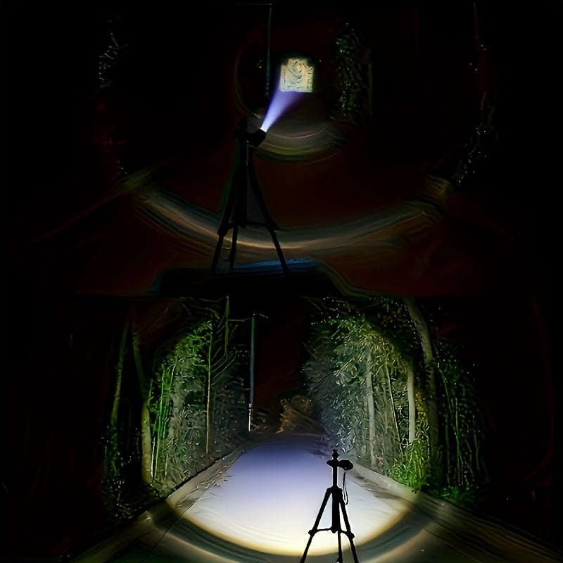 2pcs Handheld Rechargeable LED Flashlights, with Zoom, Supporting 3 Lighting Modes