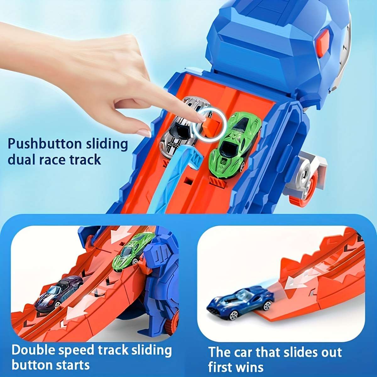 25-Inch Foldable Track, Transformable Tyrannosaurus Truck