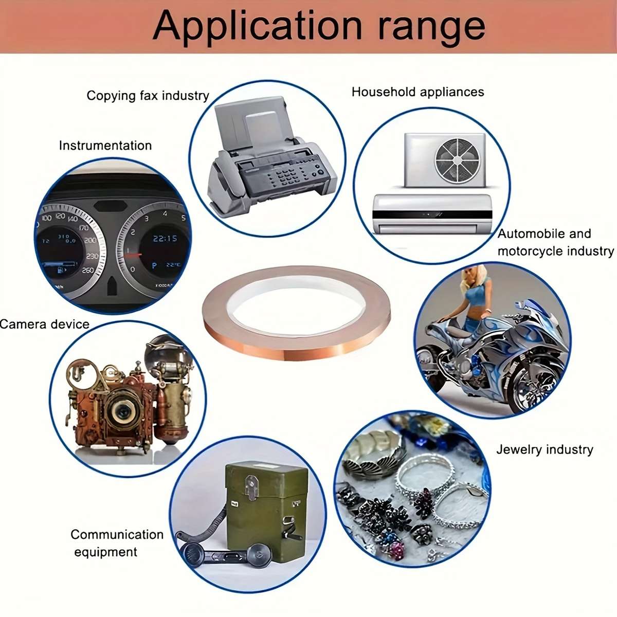 5pcs Copper Foil Tape Rolls - Heavy-Duty Single-Sided Conductive Adhesive with Ultra-Low ESR (Ext...