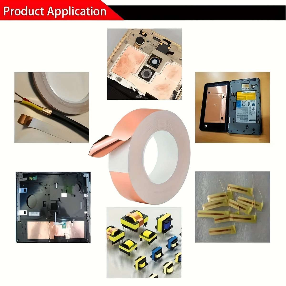 5pcs Copper Foil Tape Rolls - Heavy-Duty Single-Sided Conductive Adhesive with Ultra-Low ESR (Ext...