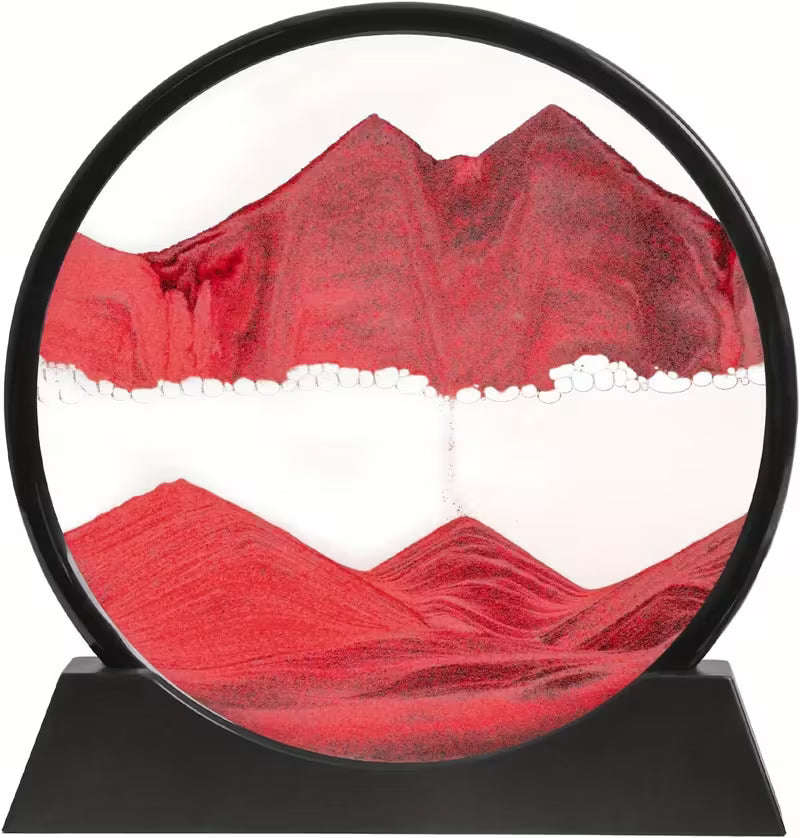 360-Degree Rotation 3D Flowing Sand Painting - Glass Art Decoration
