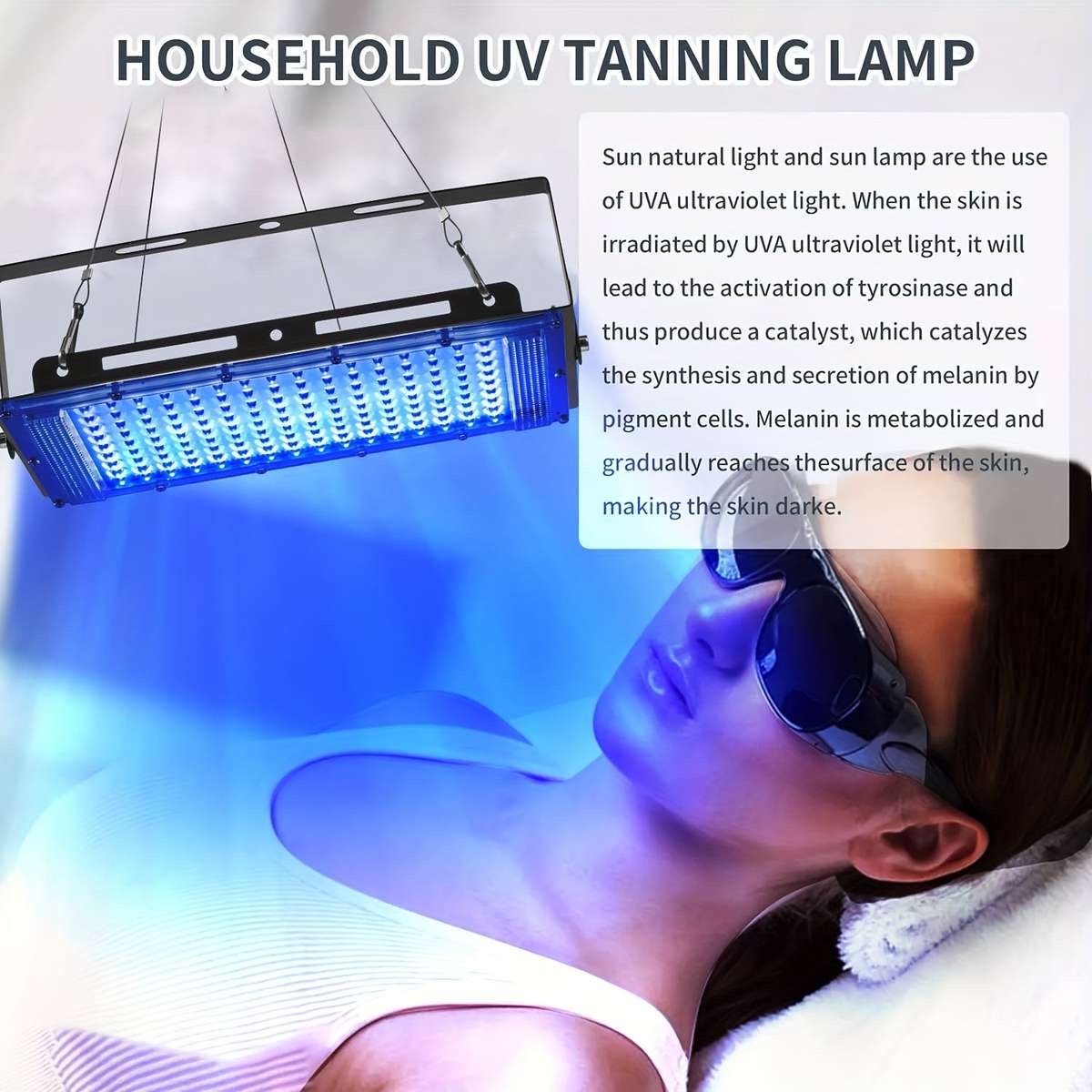 2pcs 144 LEDs USB UV Tanning Light Strip with Metal Lanyard And Ties