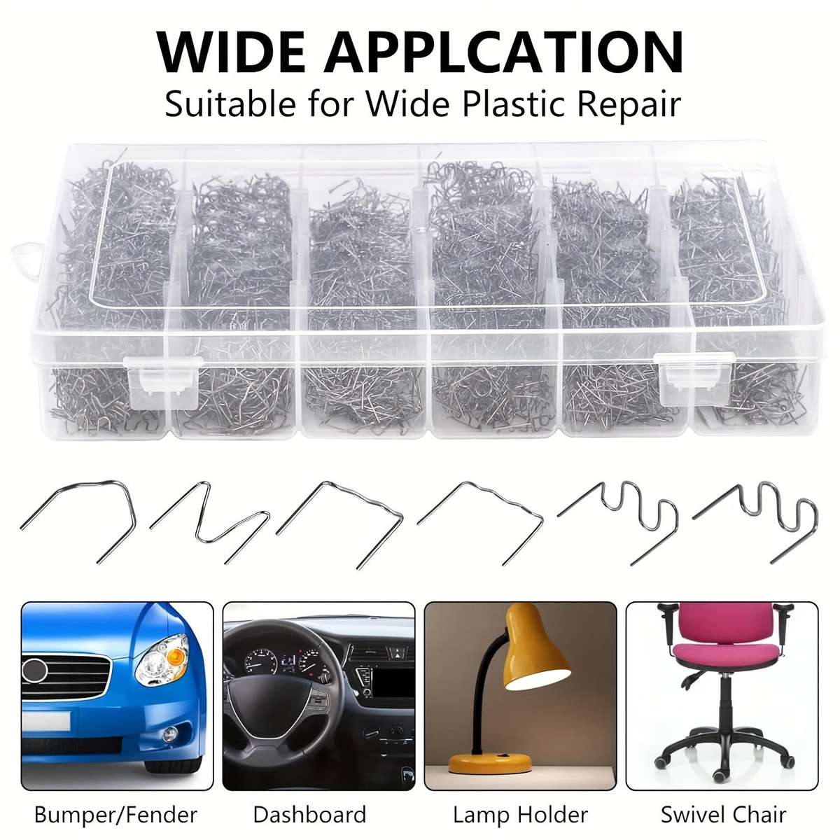 800pcs Hot Staples for Plastic Welding (0.6mm & 0.8mm) - Reliable Quality Welder Staples with Sto...
