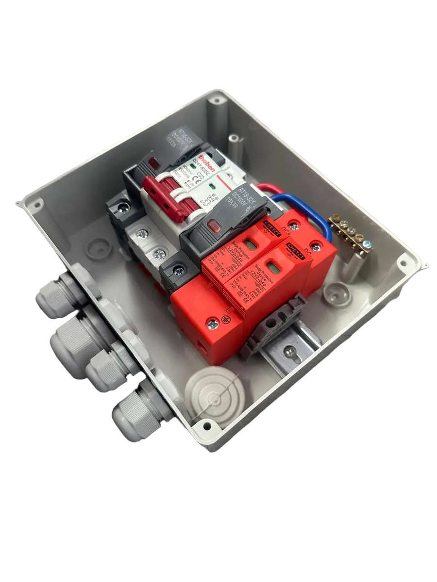 Solar photovoltaic PV DC Combiner Box Surge Lightning Protection 1 input 1 out DC 600V