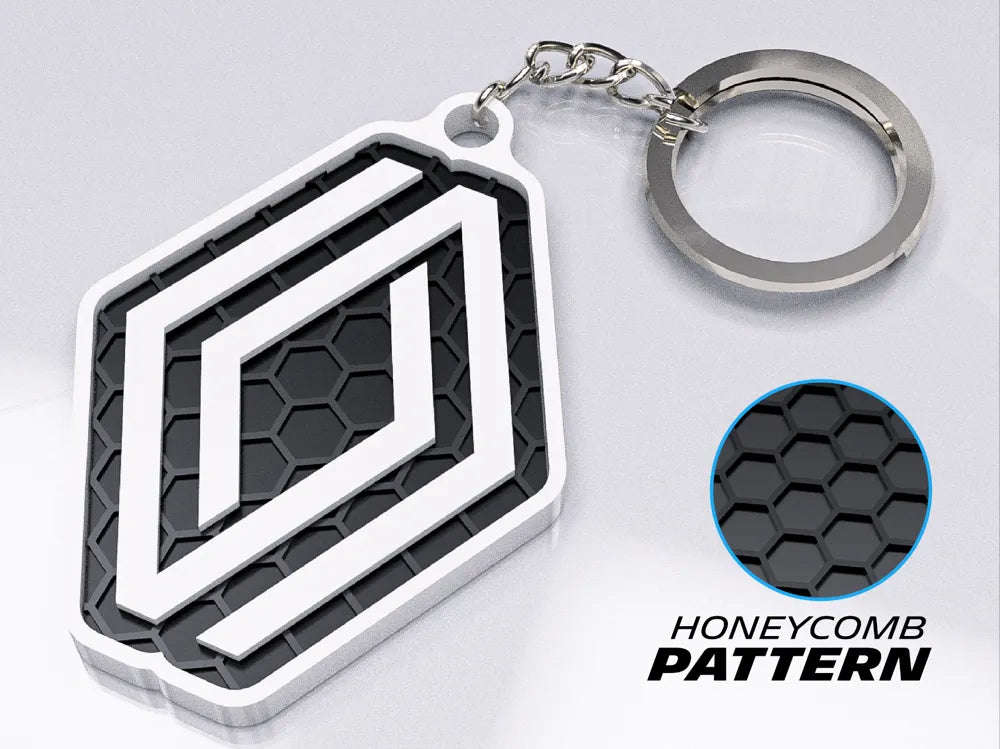 "Renault Badge" Honeycomb 3D Printed Key Chain
