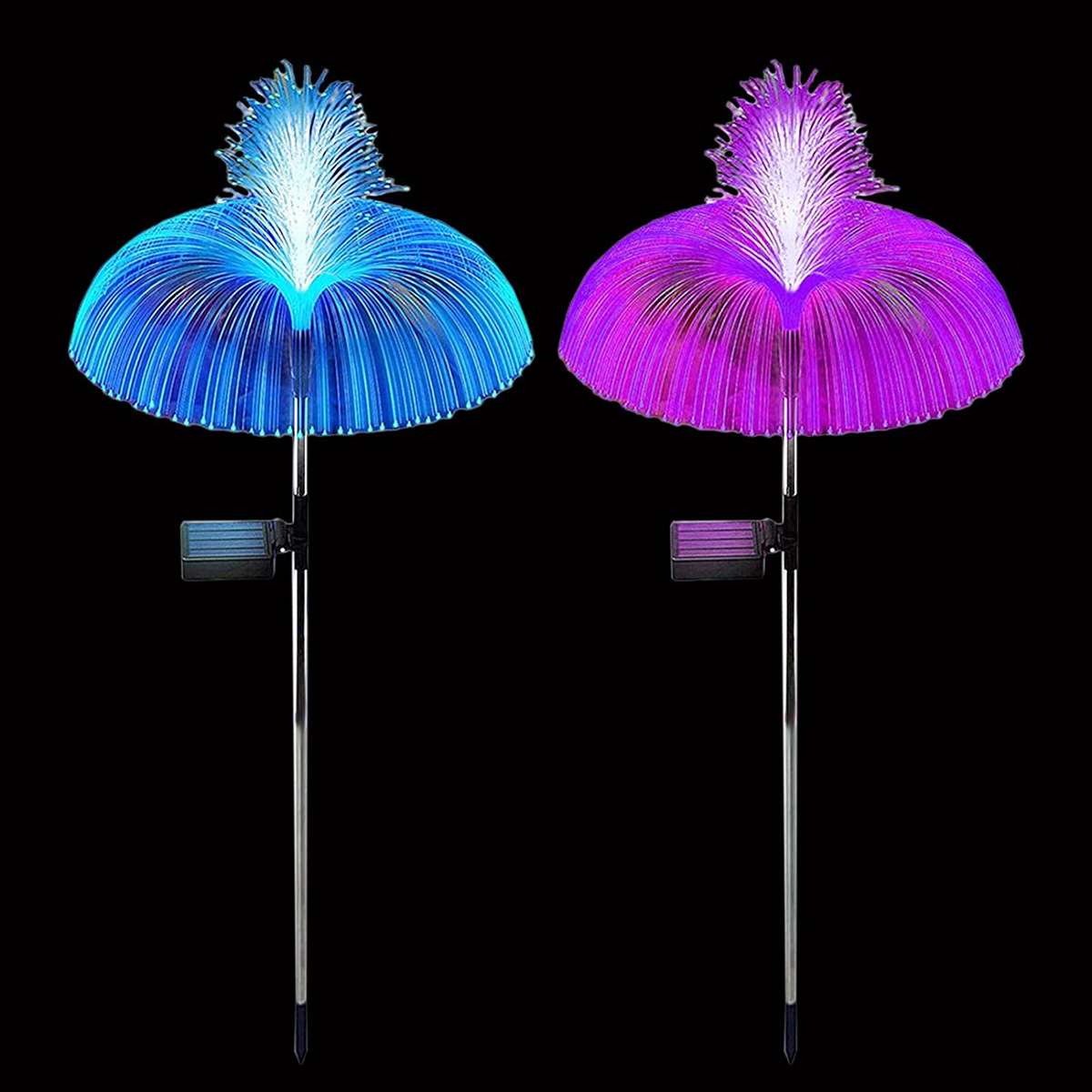Solar Powered Jellyfish Fountain Lights, 7-Color Changing - 2 PCS Set for Outdoor Water Features ...