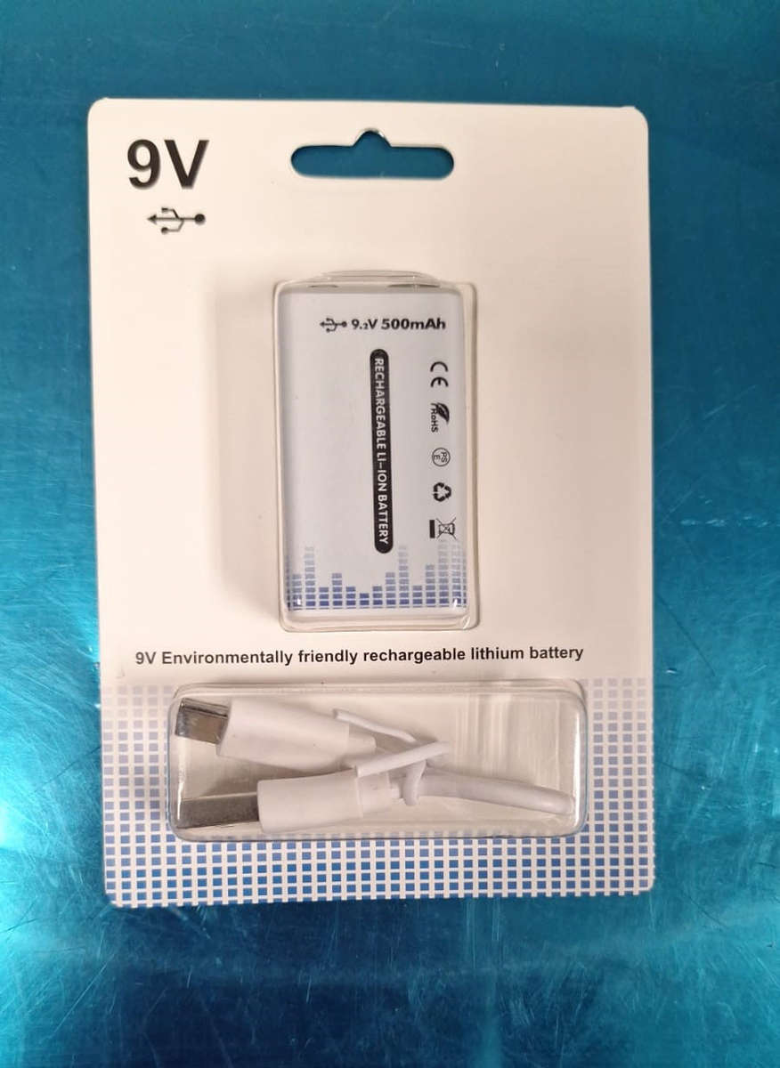 9V 500mAh Rechargeable Type C Battery