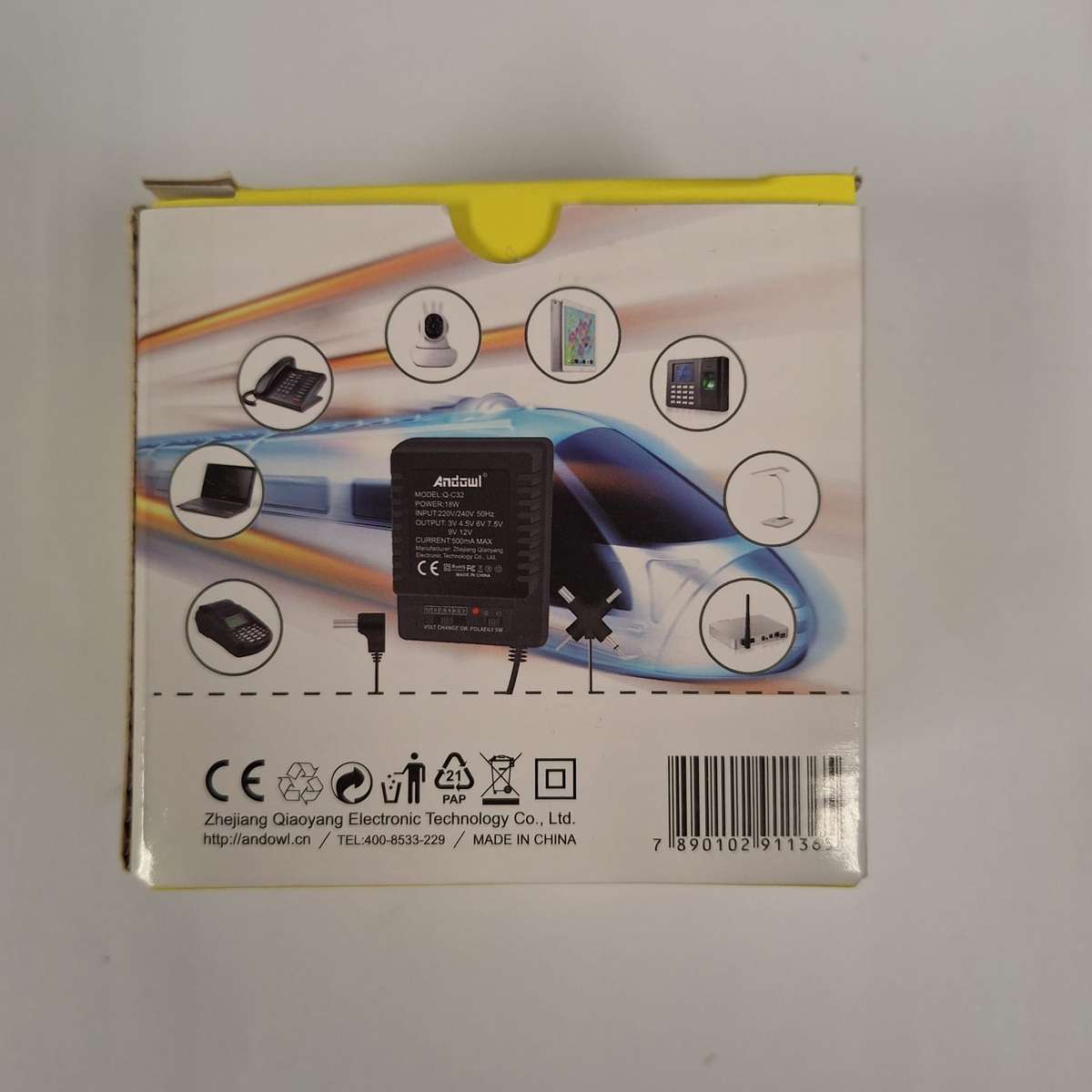 Andowl Q-C32 Adjustable 3-12V Universal Power Supply with Polarity Changer