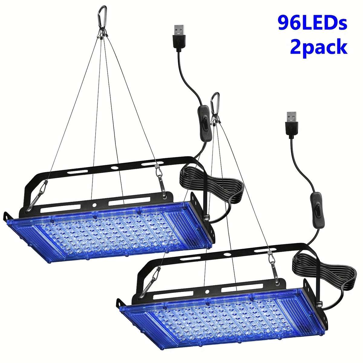 2pcs 144 LEDs USB UV Tanning Light Strip with Metal Lanyard And Ties