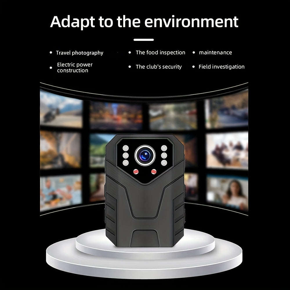 Full HD Portable Recorder, Multi-Function Back Clip Chest, Body Camera with 5.08cm HD Screen, Nig...