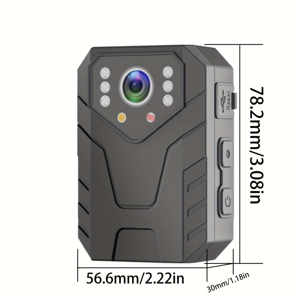 Full HD Portable Recorder, Multi-Function Back Clip Chest, Body Camera with 5.08cm HD Screen, Nig...
