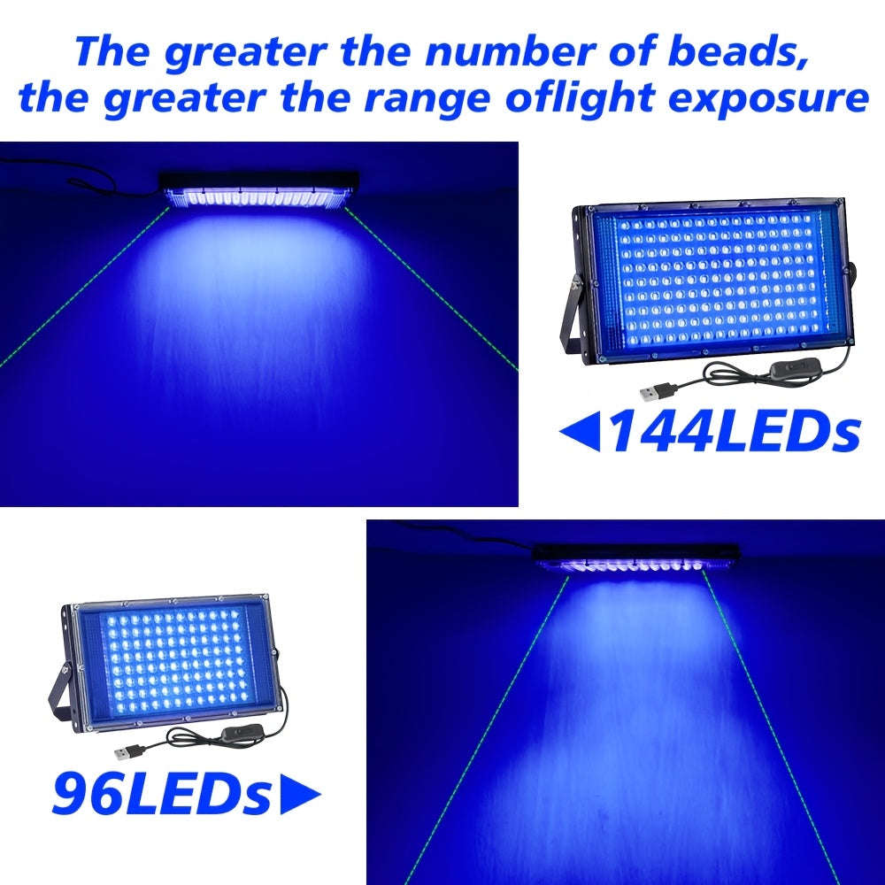 2pcs 144 LEDs USB UV Tanning Light Strip with Metal Lanyard And Ties