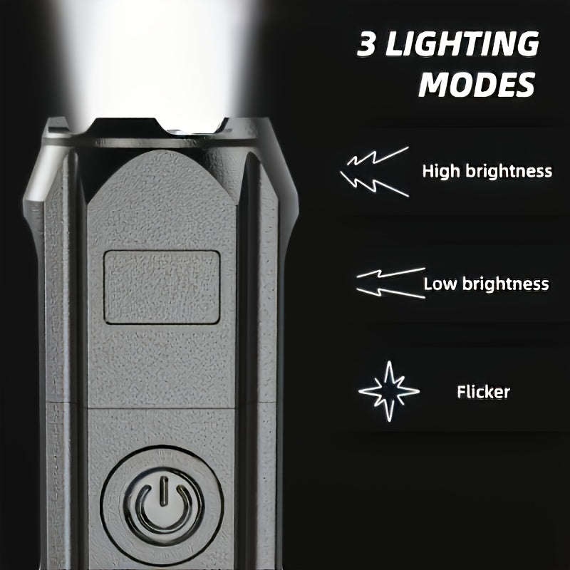 2pcs Handheld Rechargeable LED Flashlights, with Zoom, Supporting 3 Lighting Modes