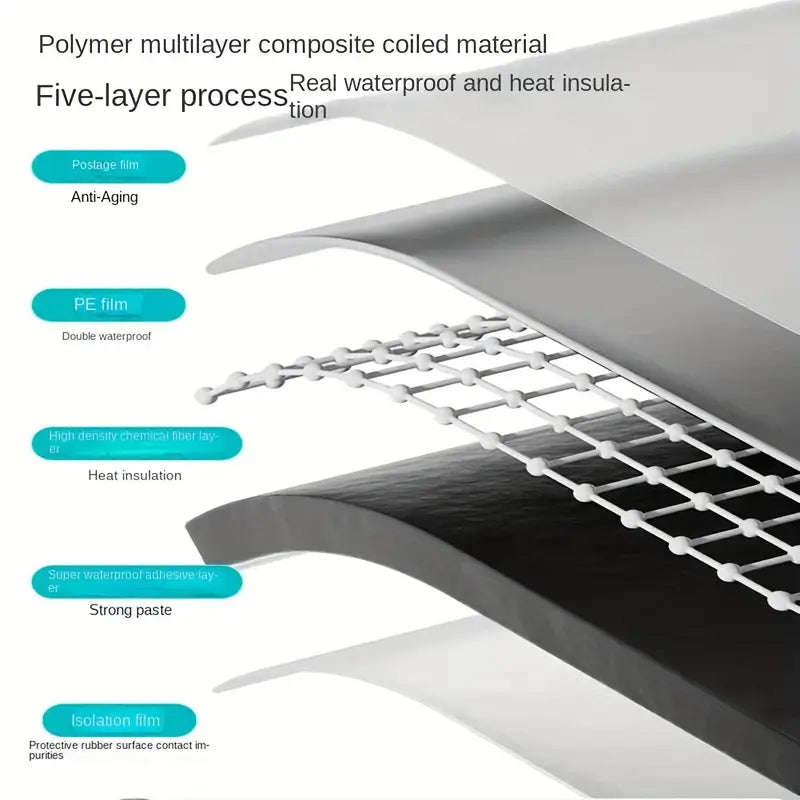 5m x 10cm Heavy-Duty Self-Adhesive Waterproof Tape - Heat-Resistant