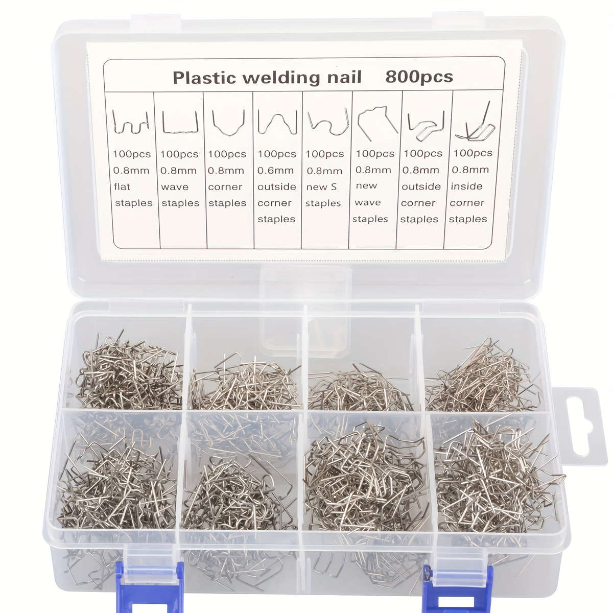 800pcs Hot Staples for Plastic Welding (0.6mm & 0.8mm) - Reliable Quality Welder Staples with Sto...